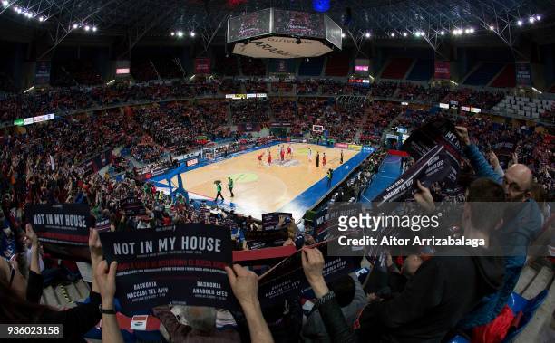 General view of the Buesa Arena before the Turkish Airlines EuroLeague Regular Season game between Baskonia Vitoria Gasteiz and Brose Bamberg game at...