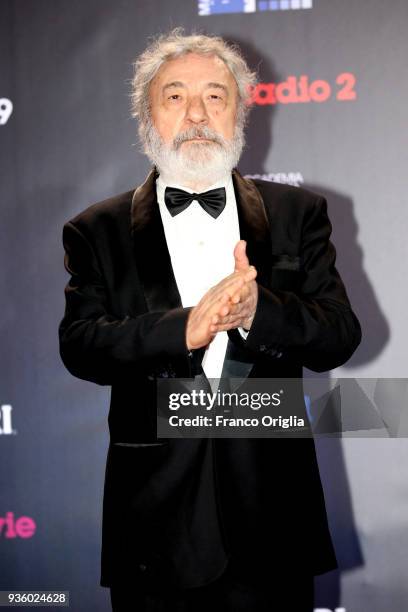 Gianni Amelio walks a red carpet ahead of the 62nd David Di Donatello awards ceremony on March 21, 2018 in Rome, Italy.