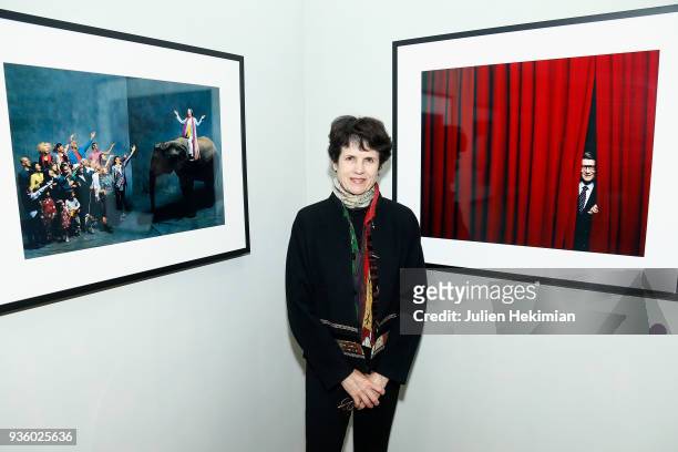Valerie Anne Giscard d Estaing attends the Jean Marie Perier's Exhibition at Photo 12 In Paris on March 21, 2018 in Paris, France.