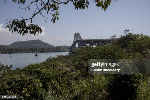 The Bridge of The Americas stands in Panama City, Panama, on Sunday, Feb. 25, 2018. Panama's gross domestic product figures rose 4.6 % from last...
