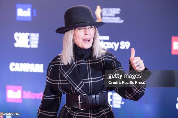 Actress Diane Keaton take part in the red carpet of the David di Donatello awards ceremony in Rome.