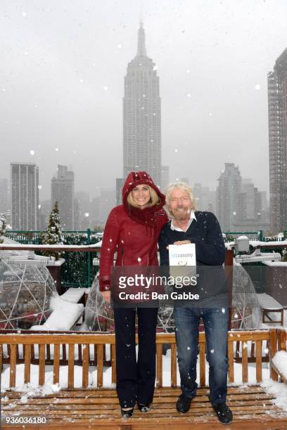 Dr. Holly Branson and Sir Richard Branson at the "WEconomy" book launch on March 21, 2018 in New York City.