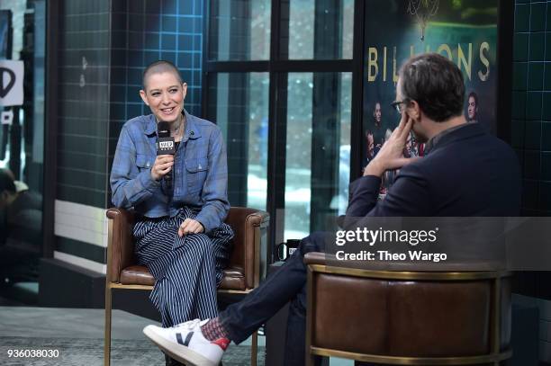 Asia Kate Dillon visits Build at Build Studio on March 21, 2018 in New York City.