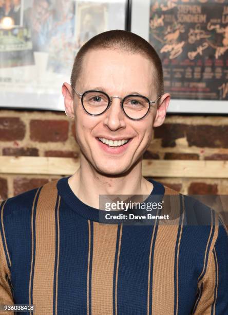 Samuel Barnett attend the press night performance of "Kiss Of The Spider Woman" at The Menier Chocolate Factory on March 21, 2018 in London, England.