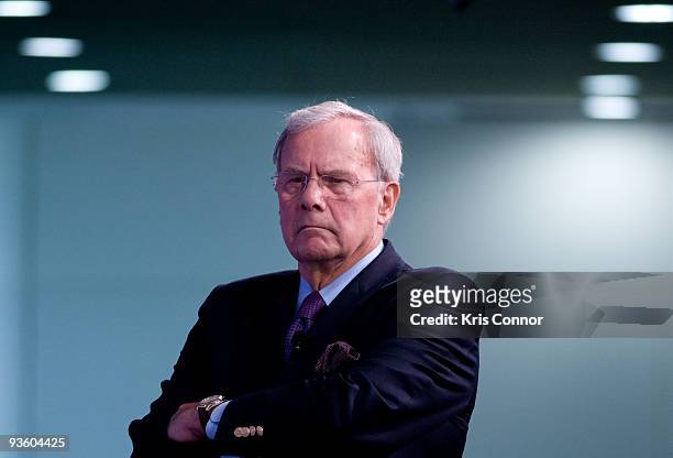 Tom Brokaw hosts the Characters Unite National Town Hall at the NEWSEUM on December 2, 2009 in Washington, DC.