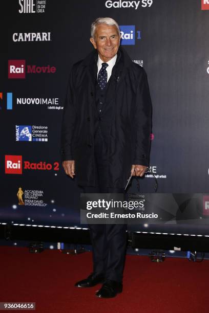 Carlo Rossella walks a red carpet ahead of the 62nd David Di Donatello awards ceremony on March 21, 2018 in Rome, Italy.