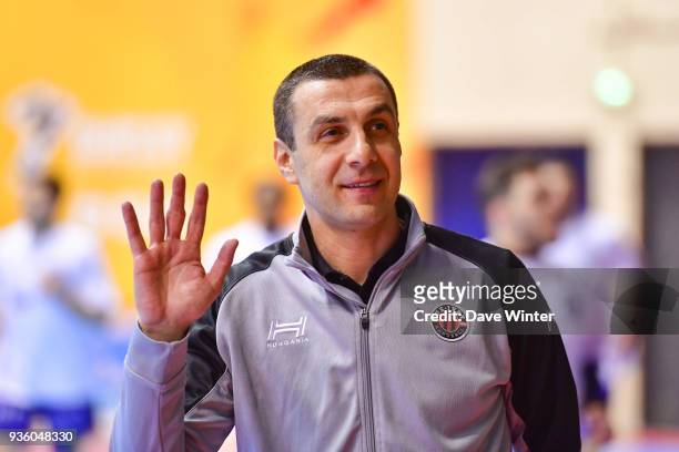 Ivry coach Rasto Stefanovic during the Lidl Starligue match between Massy and Ivry on March 21, 2018 in Massy, France.