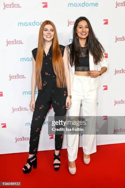 Candidates Klaudia Giez and Lis Kanzler during the 'Jerks' premiere at Zoo Palast on March 21, 2018 in Berlin, Germany.