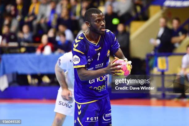 Ibrahima Sall of Massy during the Lidl Starligue match between Massy and Ivry on March 21, 2018 in Massy, France.