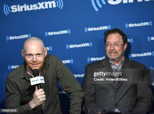 Bill Burr and Stephen Root attend Comedian Bill Burr hosts a SiriusXM Headliners event with the cast of "Barry" featuring Alec Berg, Stephen Root &...