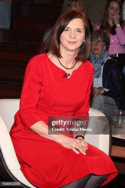 German politician Katrin Goering-Eckardt during the TV Show 'Markus Lanz' on March 21, 2018 in Hamburg, Germany.