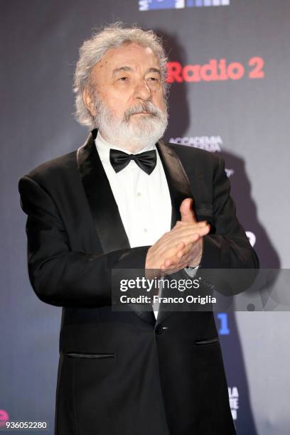 Gianni Amelio walks a red carpet ahead of the 62nd David Di Donatello awards ceremony on March 21, 2018 in Rome, Italy.