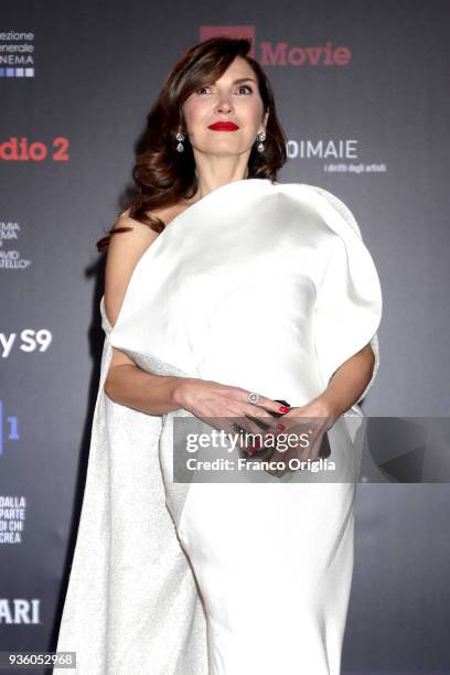 Maria Pia Calzone walks a red carpet ahead of the 62nd David Di Donatello awards ceremony on March 21, 2018 in Rome, Italy.