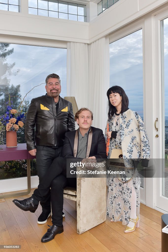 Luis Barajas, Matthew Bedard and Mui-Hai Chu attend FENDI x Flaunt