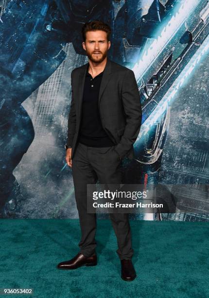 Scott Eastwood attends Universal's "Pacific Rim Uprising" premiere at TCL Chinese Theatre IMAX on March 21, 2018 in Hollywood, California.