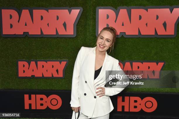 Sarah Goldberg attends the premiere of HBO's 'Barry' at NeueHouse Los Angeles on March 21, 2018 in Hollywood, California.