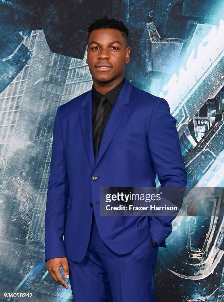 John Boyega attends Universal's "Pacific Rim Uprising" premiere at TCL Chinese Theatre IMAX on March 21, 2018 in Hollywood, California.