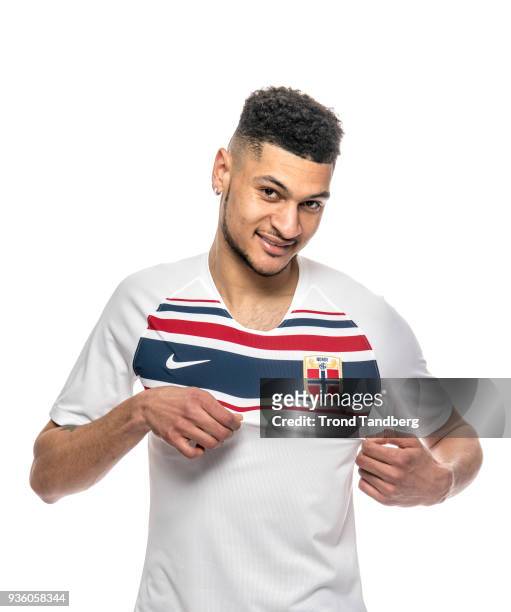 Bjorn Maars Johnsen of Norway during the Men's National team NFF Photocall on March 20, 2018 in Oslo, Norway.