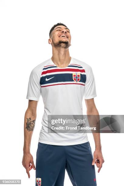 Bjorn Maars Johnsen of Norway during the Men's National team NFF Photocall on March 20, 2018 in Oslo, Norway.