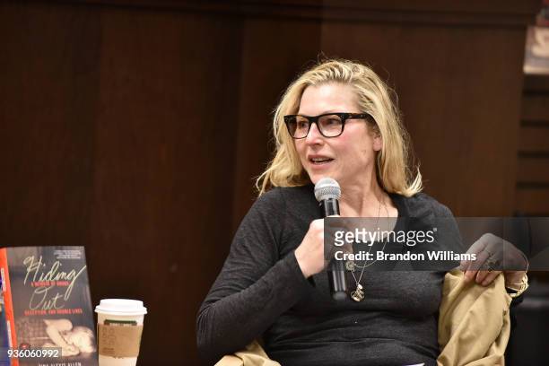 Actor Tatum O'Neal speaks during the celebration for Tina Alexis Allen's new memoir, "Hiding Out" at Barnes & Noble at The Grove on March 21, 2018 in...