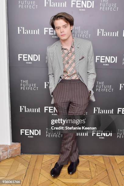 Charlie Heaton attends FENDI x Flaunt Celebrate The New Fantasy Issue at Casa Perfect on March 21, 2018 in Beverly Hills, California.