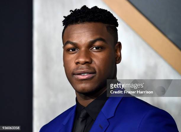 John Boyega attends Universal's "Pacific Rim Uprising" Premiere at TCL Chinese Theatre IMAX on March 21, 2018 in Hollywood, California.