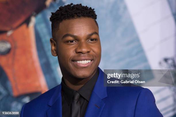 John Boyega arrives at Universal's "Pacific Rim Uprising" premiere at TCL Chinese Theatre IMAX on March 21, 2018 in Hollywood, California.