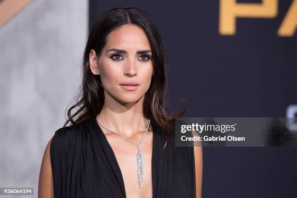 Adria Arjona arrives to Universal's "Pacific Rim Uprising" premiere at TCL Chinese Theatre IMAX on March 21, 2018 in Hollywood, California.