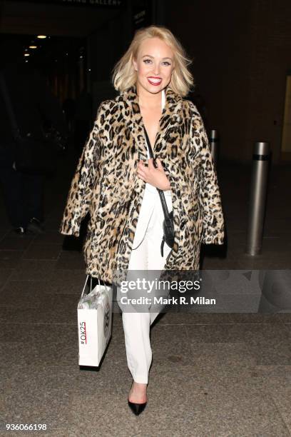 Jorgie Porter attending the OK! Magazine's 25th anniversary party at the Shard on March 21, 2018 in London, England.