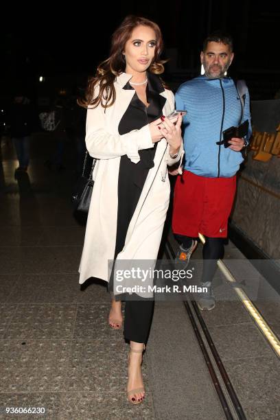 Amy Childs attending the OK! Magazine's 25th anniversary party at the Shard on March 21, 2018 in London, England.