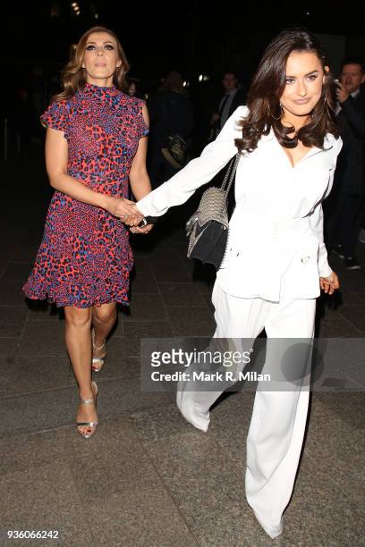 Kym Marsh and Amber Davies attending the OK! Magazine's 25th anniversary party at the Shard on March 21, 2018 in London, England.