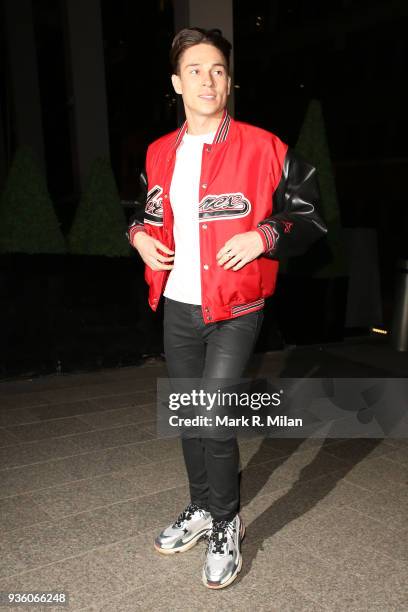 Joey Essex attending the OK! Magazine's 25th anniversary party at the Shard on March 21, 2018 in London, England.