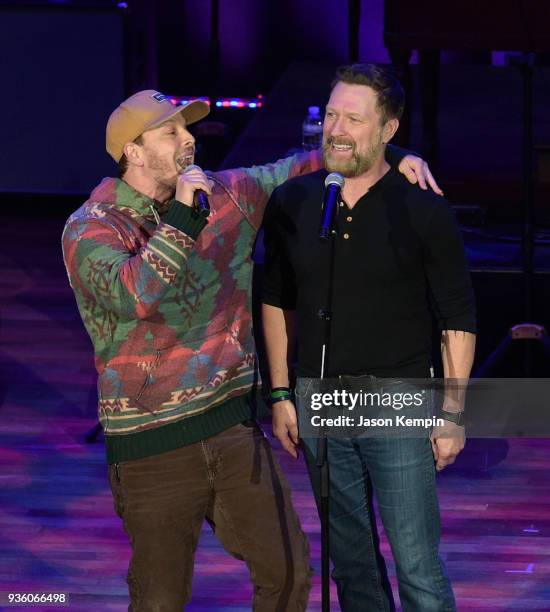 Gavin DeGraw and Craig Morgan perform at Ryman Auditorium on March 21, 2018 in Nashville, Tennessee.
