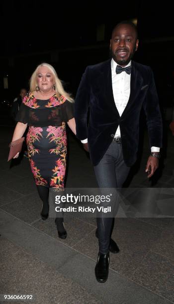 Vanessa Feltz and Ben Ofoedu seen attending OK! Magazine's 25th anniversary party at The View from the Shard on March 21, 2018 in London, England.