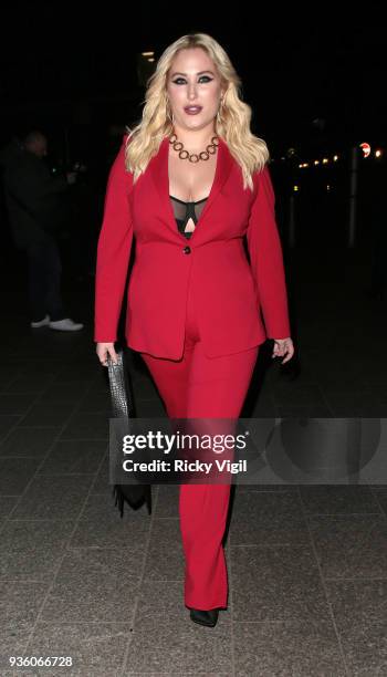 Hayley Hasselhoff seen attending OK! Magazine's 25th anniversary party at The View from the Shard on March 21, 2018 in London, England.