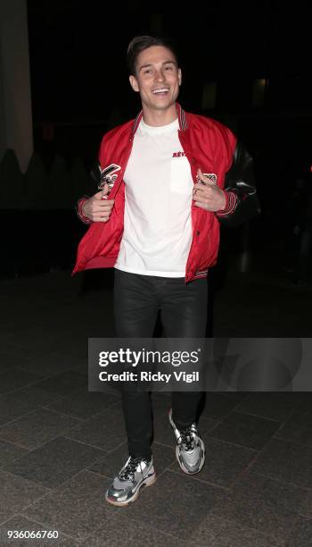 Joey Essex seen attending OK! Magazine's 25th anniversary party at The View from the Shard on March 21, 2018 in London, England.