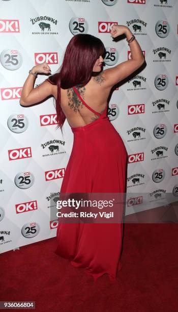 Kerry Katona seen attending OK! Magazine's 25th anniversary party at The View from the Shard on March 21, 2018 in London, England.