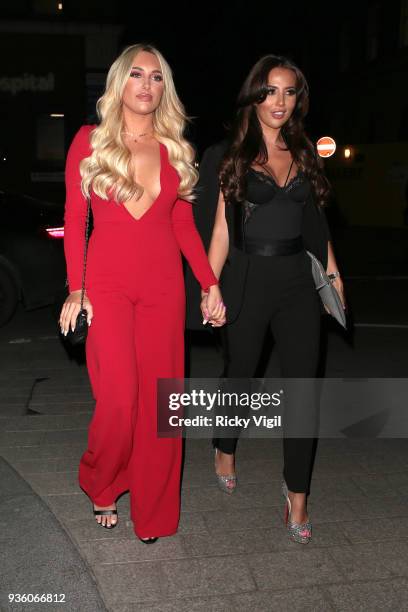 Amber Turner and guest seen attending OK! Magazine's 25th anniversary party at The View from the Shard on March 21, 2018 in London, England.