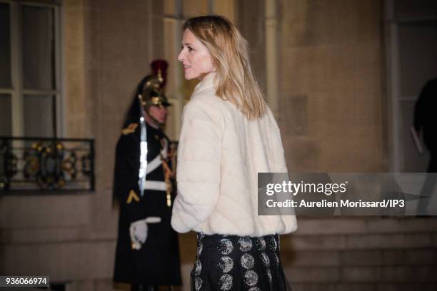 Director and executive Vice President of Louis Vuitton Delphine Arnault, arrives for diner of State in honor of the Grand Duke Henri and the Grand...