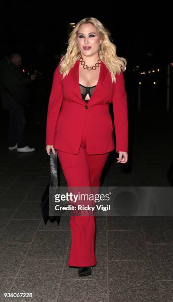 Hayley Hasselhoff seen attending OK! Magazine's 25th anniversary party at The View from the Shard on March 21, 2018 in London, England.