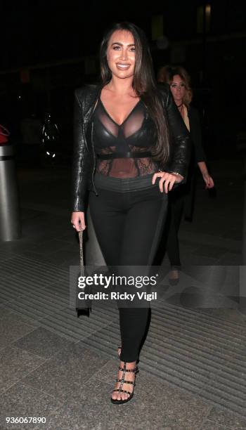 Lauren Goodger seen attending OK! Magazine's 25th anniversary party at The View from the Shard on March 21, 2018 in London, England.