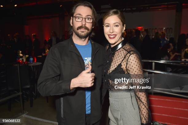 Martin Starr and Amanda Crew attend the premiere of HBO's 'Barry' at NeueHouse Los Angeles on March 21, 2018 in Hollywood, California.