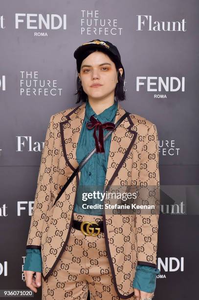 Soko attends FENDI x Flaunt Celebrate The New Fantasy Issue at Casa Perfect on March 21, 2018 in Beverly Hills, California.