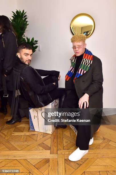 Shaun Ross and guest attend FENDI x Flaunt Celebrate The New Fantasy Issue at Casa Perfect on March 21, 2018 in Beverly Hills, California.