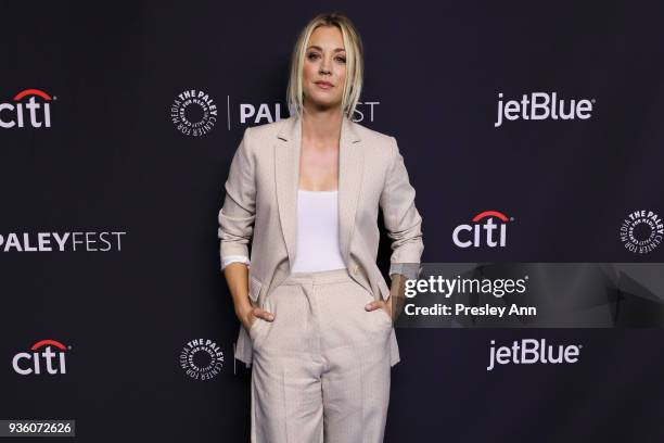 Kaley Cuoco attends PaleyFest Los Angeles 2018 - "The Big Bang Theory" and "Young Sheldon" at Dolby Theatre on March 21, 2018 in Hollywood,...