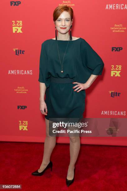 Suzy Jane Hunt attends FX The Americans season 6 premiere at Alice Tully Hall Lincoln Center.