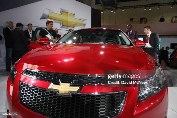 The new Chevrolet Cruz is debuted during press preview days of the 2009 LA Auto Show at the Los Angeles Convention Center on December 2, 2009 in Los...