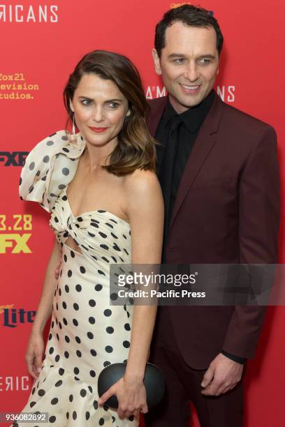 Matthew Rhys and Keri Russell attend FX The Americans season 6 premiere at Alice Tully Hall Lincoln Center and Keri Russell attend FX The Americans...