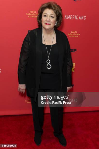 Margo Martindale attends FX The Americans season 6 premiere at Alice Tully Hall Lincoln Center.