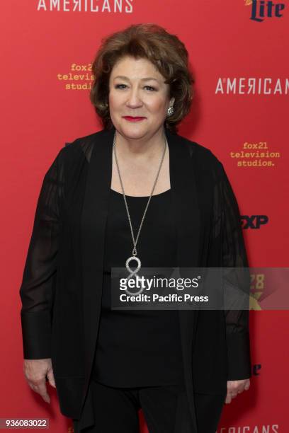 Margo Martindale attends FX The Americans season 6 premiere at Alice Tully Hall Lincoln Center.